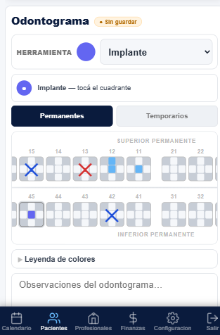 Odontograma en celular